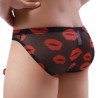MenSexyWear Slip Trompe Kiss Lips Noir